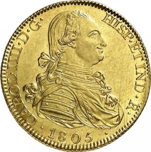 Obverse 8 Escudos 1805 M FA - Gold Coin Value - Spain, Charles IV