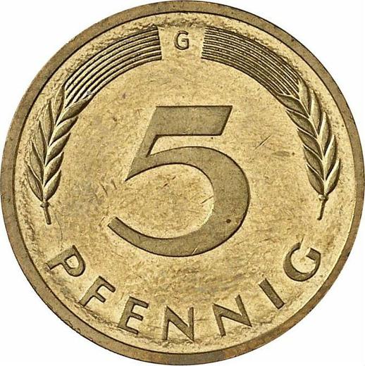Obverse 5 Pfennig 1997 G -  Coin Value - Germany, FRG
