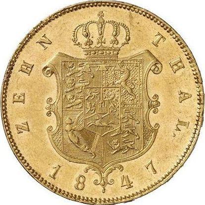 Reverse 10 Thaler 1847 B - Gold Coin Value - Hanover, Ernest Augustus