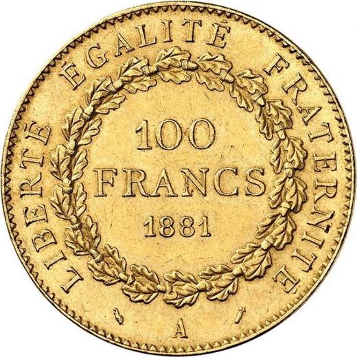 Reverse 100 Francs 1881 A "Type 1878-1914" - Gold Coin Value - France, Third Republic