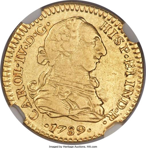 Obverse 1 Escudo 1789 Mo FM - Gold Coin Value - Mexico, Charles IV