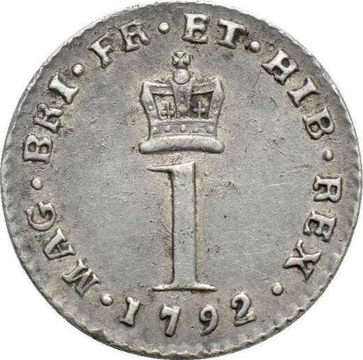Реверс монеты - Пенни 1792 года - цена серебряной монеты - Великобритания, Георг III