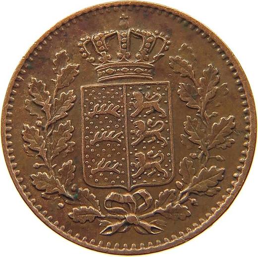 Anverso Medio kreuzer 1859 "Tipo 1858-1864" - valor de la moneda  - Wurtemberg, Guillermo I