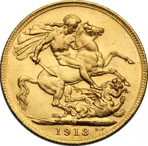 Reverse Sovereign 1913 M - Gold Coin Value - Australia, George V