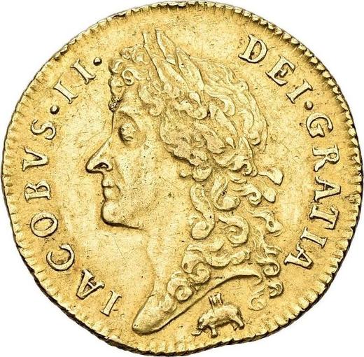 Obverse Guinea 1687 "Second laureate head" Elephant and castle - Gold Coin Value - United Kingdom, James II
