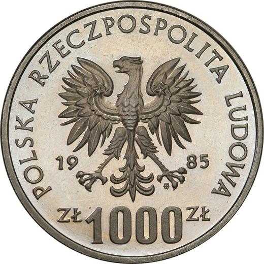 Awers monety - Próba 1000 złotych 1985 MW "Centrum Zdrowia Matki Polki" Nikiel - cena monety - Polska, PRL
