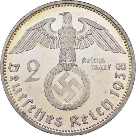 Reverse 2 Reichsmark 1938 D "Type 1936-1939" - Silver Coin Value - Germany, Third Reich