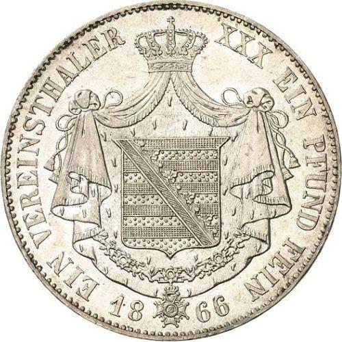 Reverse Thaler 1866 - Silver Coin Value - Saxe-Meiningen, Bernhard II