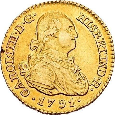 Аверс монеты - 1 эскудо 1791 года M MF - цена золотой монеты - Испания, Карл IV