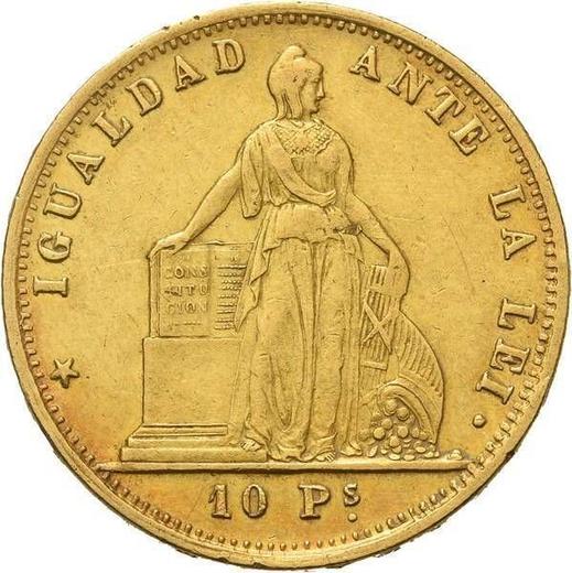 Obverse 10 Pesos 1862 So -  Coin Value - Chile, Republic