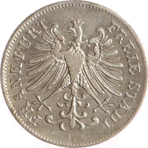Anverso 6 Kreuzers 1849 - valor de la moneda de plata - Fráncfort del Meno, Ciudad Libre