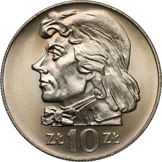 Reverse 10 Zlotych 1970 MW "200th Anniversary of the Death of Tadeusz Kosciuszko" - Coin Value - Poland, Peoples Republic