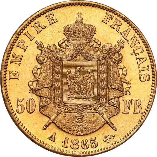 Reverse 50 Francs 1865 A "Type 1862-1868" - Gold Coin Value - France, Napoleon III