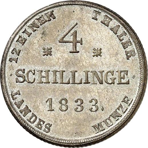 Reverse 4 Schilling 1833 - Silver Coin Value - Mecklenburg-Schwerin, Frederick Francis I