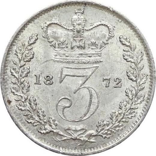 Reverse Threepence 1872 - Silver Coin Value - United Kingdom, Victoria