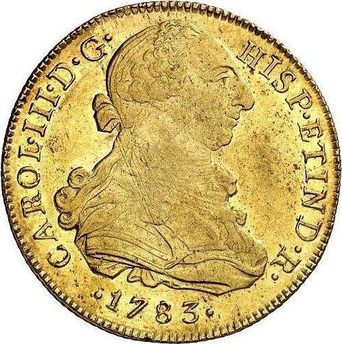 Obverse 8 Escudos 1783 MI - Gold Coin Value - Peru, Charles III
