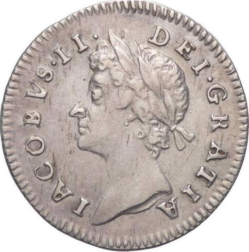 Obverse Threepence 1687 - Silver Coin Value - United Kingdom, James II