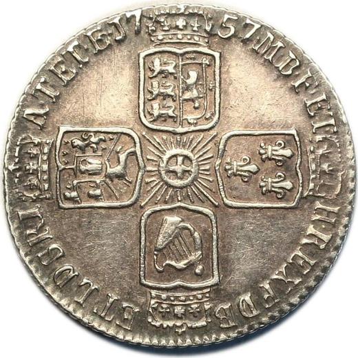 Revers 6 Pence 1757 "Porträt im Alter" - Silbermünze Wert - Großbritannien, Georg II