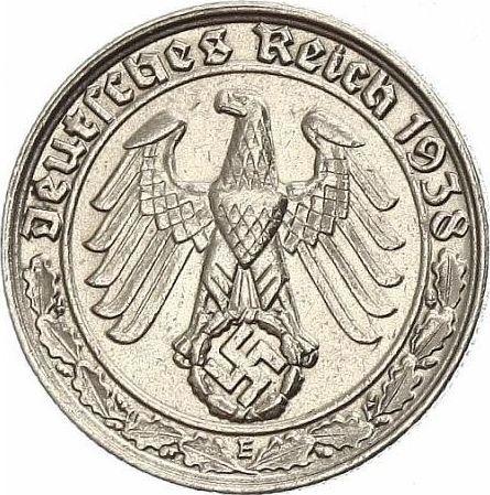Reverse 50 Reichspfennig 1938 E "Type 1938-1939" -  Coin Value - Germany, Third Reich