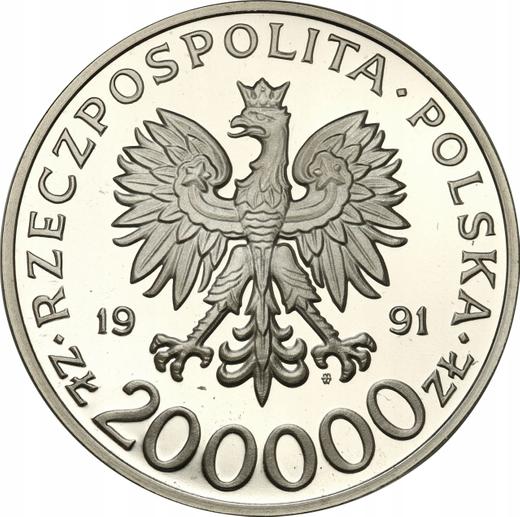 Obverse 200000 Zlotych 1991 MW "Michal Tokarzewski-Karaszewicz 'Torvid'" - Silver Coin Value - Poland, III Republic before denomination