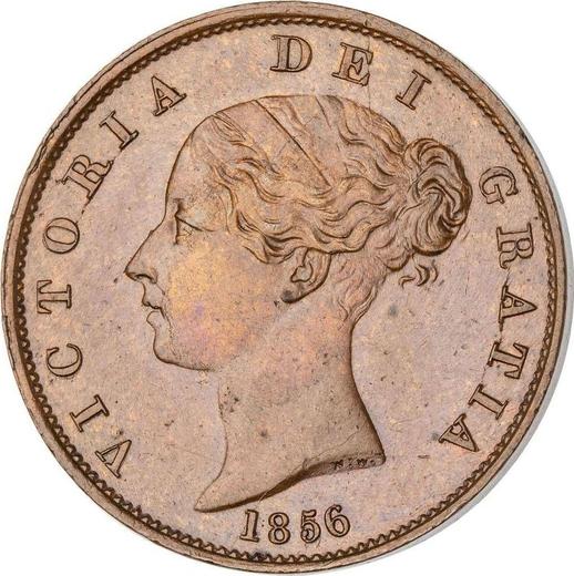 Anverso Medio Penique 1856 WW - valor de la moneda  - Gran Bretaña, Victoria