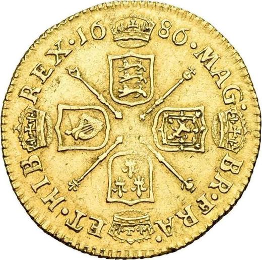 Реверс монеты - 1/2 гинеи 1686 года - цена золотой монеты - Великобритания, Яков II