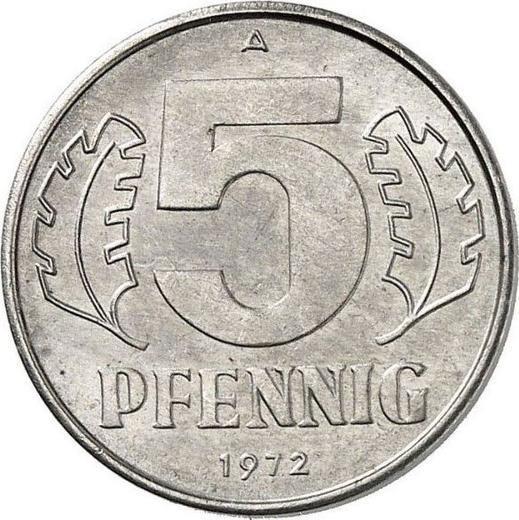 Obverse 5 Pfennig 1972 A Nickel -  Coin Value - Germany, GDR