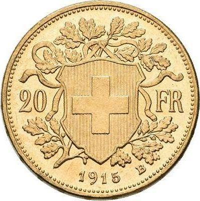 Reverse 20 Francs 1915 B "Vreneli" - Gold Coin Value - Switzerland, Confederation
