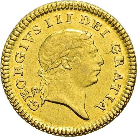 Awers monety - 1/3 gwinei 1804 "Drugi popiersie laurowe" - cena złotej monety - Wielka Brytania, Jerzy III