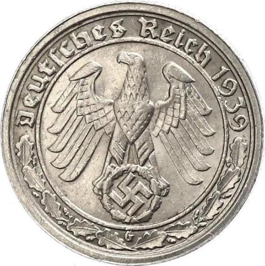 Reverse 50 Reichspfennig 1939 G "Type 1938-1939" -  Coin Value - Germany, Third Reich