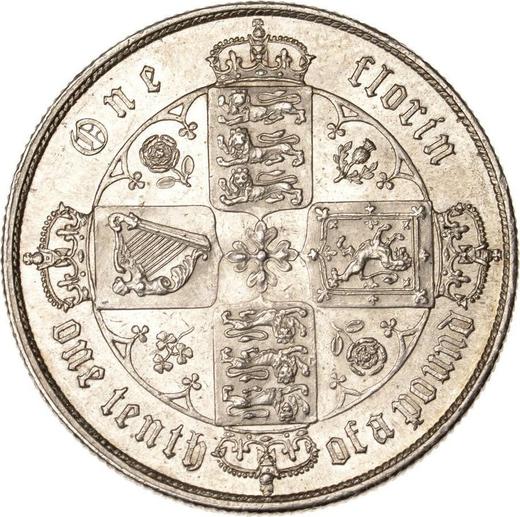 Reverse Florin 1869 WW "Gothic" - Silver Coin Value - United Kingdom, Victoria