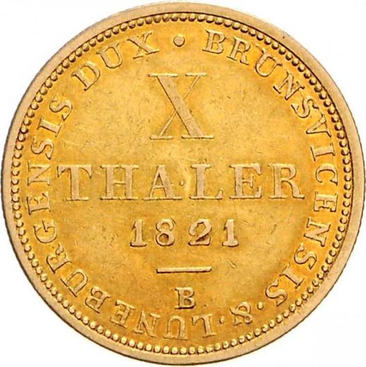 Reverse 10 Thaler 1821 B - Gold Coin Value - Hanover, George IV