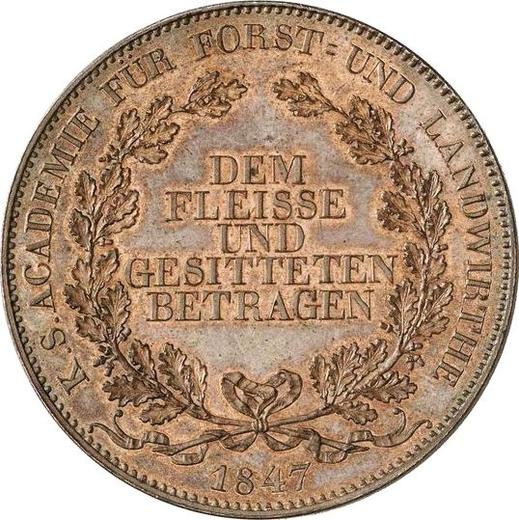 Reverse 2 Thaler 1847 B "Hard Work Award" Hybrid Copper -  Coin Value - Saxony-Albertine, John