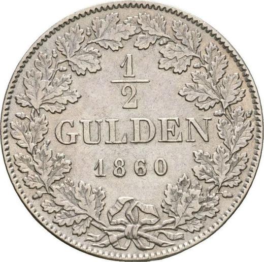 Reverse 1/2 Gulden 1860 - Silver Coin Value - Nassau, Adolphe