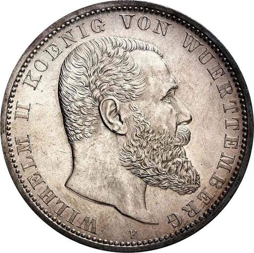 Obverse 5 Mark 1900 F "Wurtenberg" - Silver Coin Value - Germany, German Empire