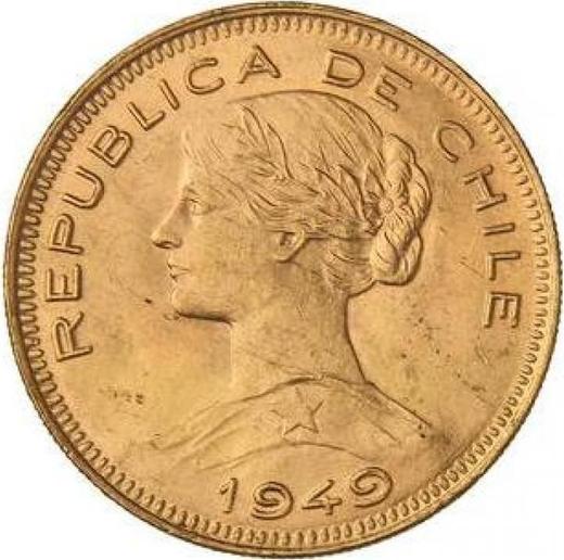 Obverse 100 Pesos 1949 So - Gold Coin Value - Chile, Republic