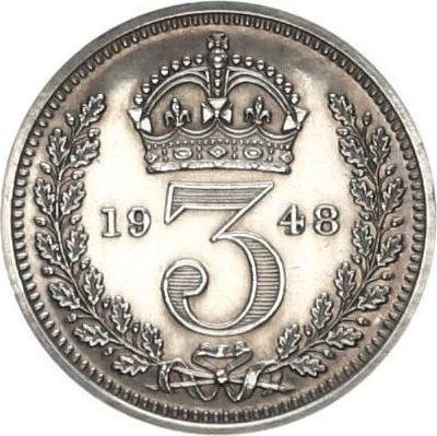 Reverse Threepence 1948 HP "Type 1937-1952" - Silver Coin Value - United Kingdom, George VI