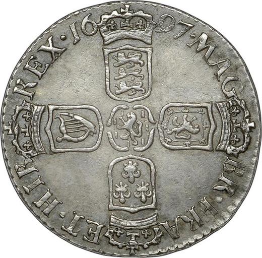 Revers 6 Pence 1697 C "Erste gelauerte Büste" Große Kronen - Silbermünze Wert - Großbritannien, Wilhelm III