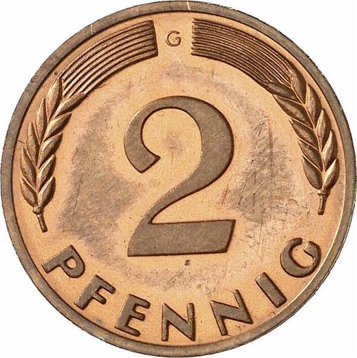 Anverso 2 pfennige 1969 G "Tipo 1967-2001" - valor de la moneda - Alemania, RFA