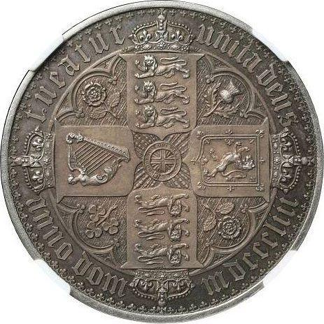 Rewers monety - 1 korona 1853 WW "Gotycka" Rant gładki - cena srebrnej monety - Wielka Brytania, Wiktoria