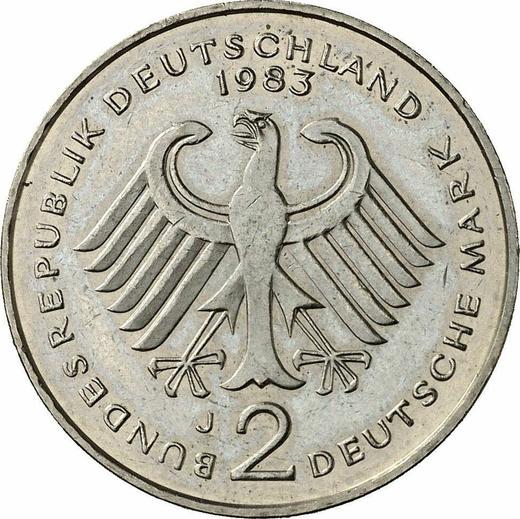 Revers 2 Mark 1983 J "Heuss" - Münze Wert - Deutschland, BRD