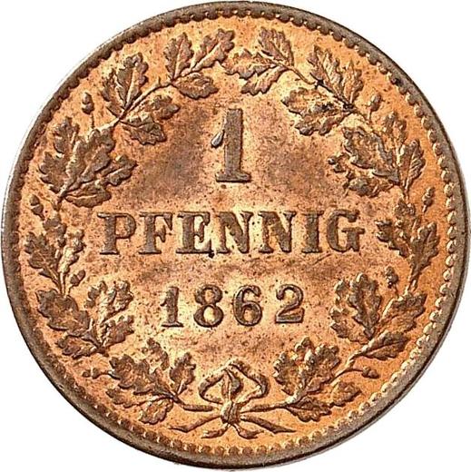 Reverse 1 Pfennig 1862 -  Coin Value - Nassau, Adolphe