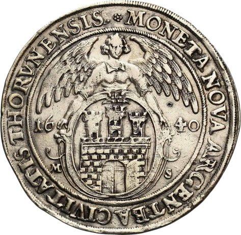 Reverso Tálero 1640 MS "Toruń" - valor de la moneda de plata - Polonia, Vladislao IV
