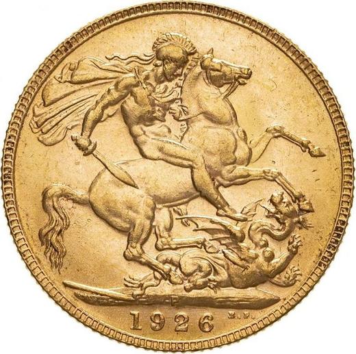 Reverse Sovereign 1926 P - Gold Coin Value - Australia, George V