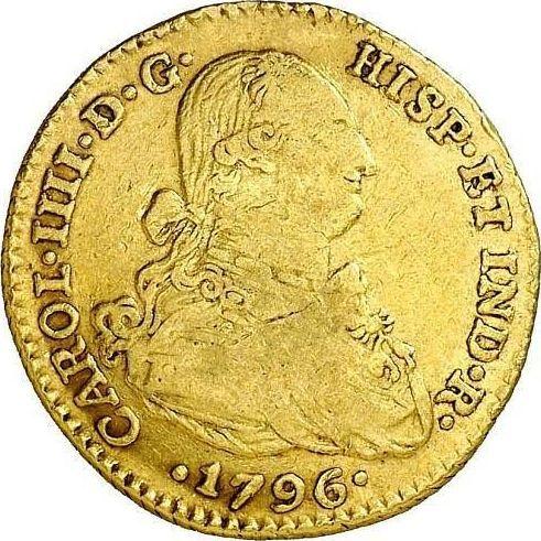 Avers 2 Escudos 1796 NR JJ - Goldmünze Wert - Kolumbien, Karl IV