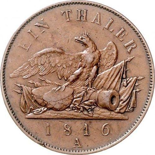 Reverse Thaler 1816 A "Type 1816-1818" Copper -  Coin Value - Prussia, Frederick William III