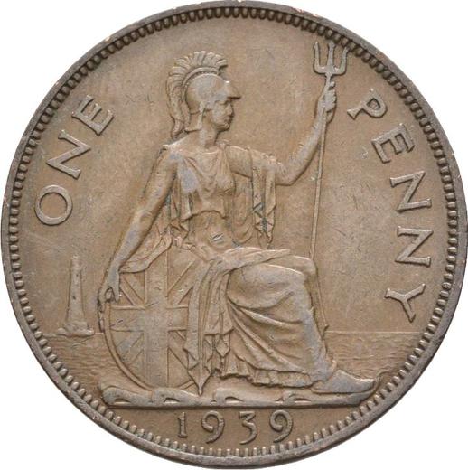 Реверс монеты - Пенни 1939 года HP "Тип 1937-1948" - цена  монеты - Великобритания, Георг VI
