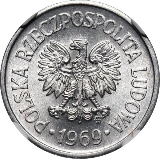 Obverse 10 Groszy 1969 MW -  Coin Value - Poland, Peoples Republic
