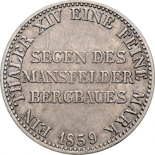 Reverse Thaler 1839 A "Mining" - Silver Coin Value - Prussia, Frederick William III