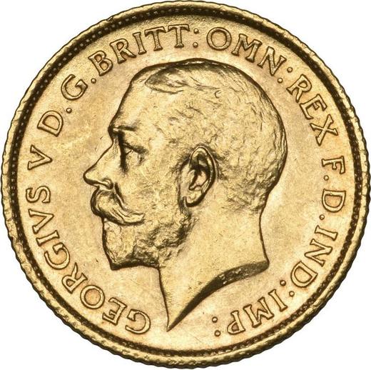 Obverse Half Sovereign 1912 S - Gold Coin Value - Australia, George V